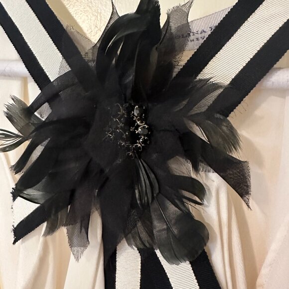 Carolina Herrera black tie evening blouse with embellishment - size 0 - Picture 3 of 4